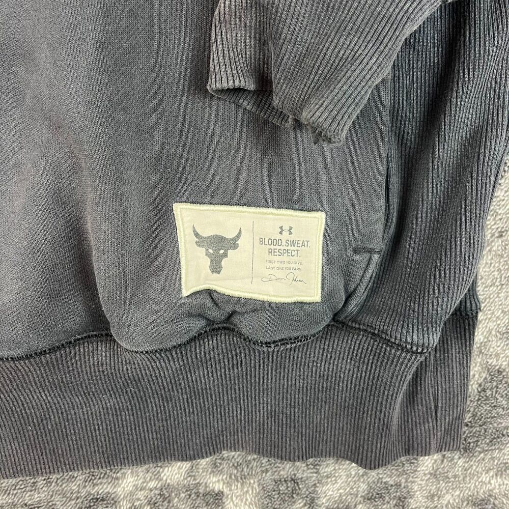 Under Armour Project Rock Hoodie Sweatshirt Men's L Black Pullover Athleisure* - Picture 3 of 13